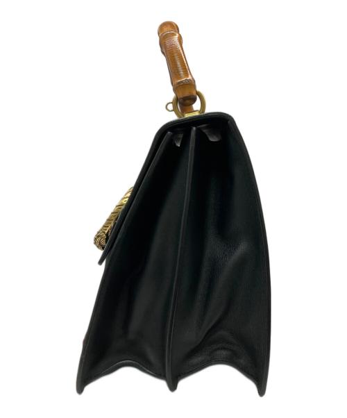 GUCCI（グッチ）GUCCI (グッチ) Dionysus Bamboo Top Handle Bag/ディオニュソス バンブー ハンドバッグ ブラック×グリーンの古着・服飾アイテム