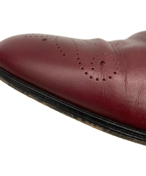 GUCCI（グッチ）GUCCI (グッチ) メダリオン レザー ベルト ショート ヒール ブーツ ボルドー サイズ:SIZE 38の古着・服飾アイテム