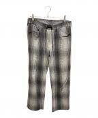 ANCELLMアンセルム）の古着「フランネルチェックイージースラックスパンツ」｜グレー