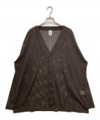 South2 West8サウスツー ウエストエイト）の古着「V NECK CARDIGAN/メッシュカーディガン」｜ブラウン