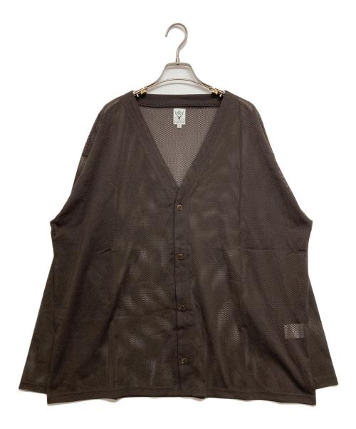 South2 West8（サウスツー ウエストエイト）South2 West8 (サウスツー ウエストエイト) V NECK CARDIGAN/メッシュカーディガン ブラウン サイズ:SIZE Lの古着・服飾アイテム