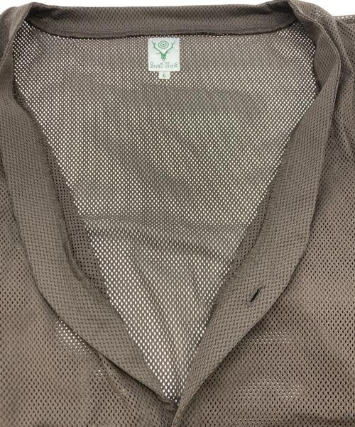 South2 West8（サウスツー ウエストエイト）South2 West8 (サウスツー ウエストエイト) V NECK CARDIGAN/メッシュカーディガン ブラウン サイズ:SIZE Lの古着・服飾アイテム