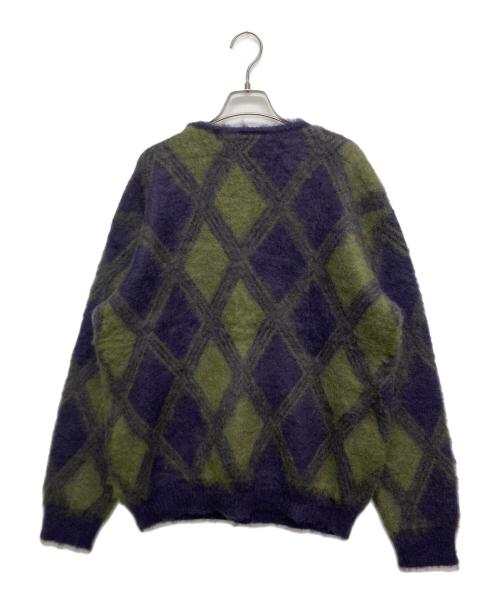 Needles（ニードルズ）Needles (ニードルズ) MOHAIR CARDIGAN -ARGYLE パープル サイズ:SIZE　Mの古着・服飾アイテム