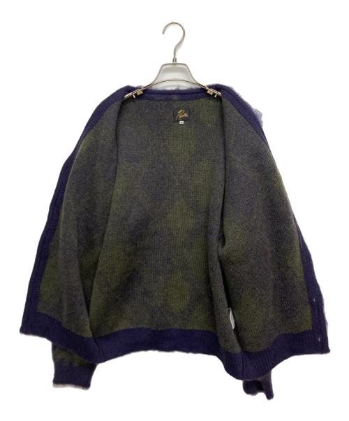 Needles（ニードルズ）Needles (ニードルズ) MOHAIR CARDIGAN -ARGYLE パープル サイズ:SIZE　Mの古着・服飾アイテム