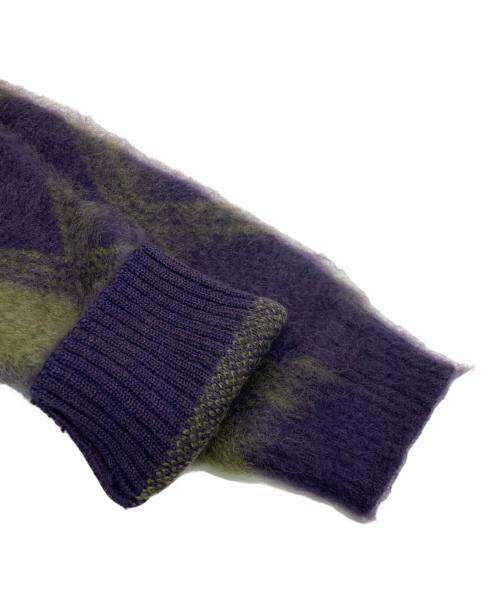 Needles（ニードルズ）Needles (ニードルズ) MOHAIR CARDIGAN -ARGYLE パープル サイズ:SIZE　Mの古着・服飾アイテム