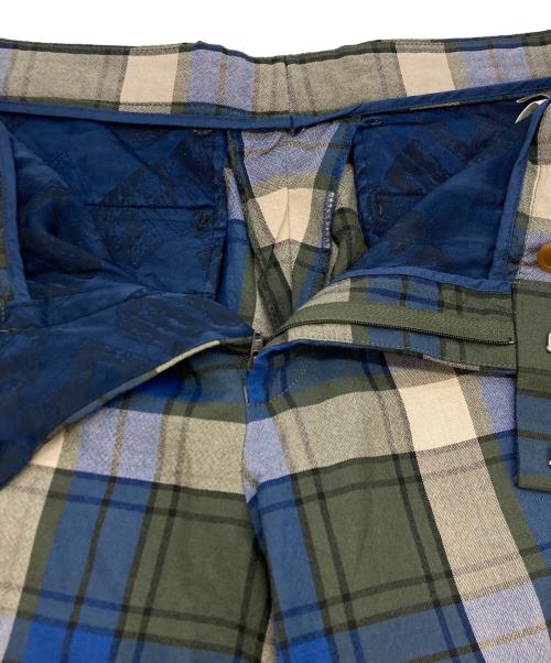 Vivienne Westwood man（ヴィヴィアン ウェストウッド マン）Vivienne Westwood man (ヴィヴィアン ウェストウッド マン) チェックスラックス ブルー×グリーン サイズ:SIZE 48の古着・服飾アイテム