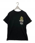 stussy×MAGIC STICKステューシー×マジックスティック）の古着「ドラゴン プリントTシャツ」｜ブラック