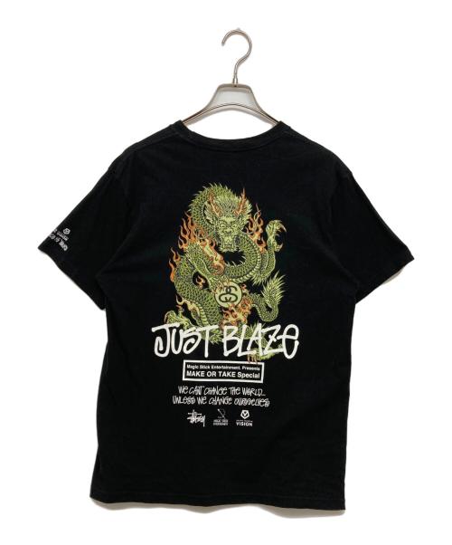 stussy（ステューシー）stussy (ステューシー) MAGIC STICK (マジックスティック) ドラゴン プリントTシャツ ブラック サイズ:SIZE Lの古着・服飾アイテム