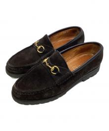 GUCCI（グッチ）の古着「ホースビット スエードローファー」｜ブラック