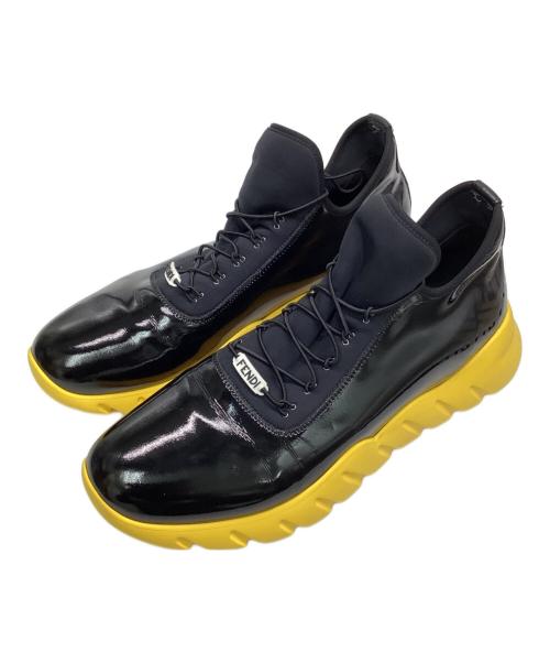 FENDI（フェンディ）FENDI (フェンディ) シェードエフェクトFFプリントスニーカー イエロー×ブラック サイズ:SIZE 8の古着・服飾アイテム