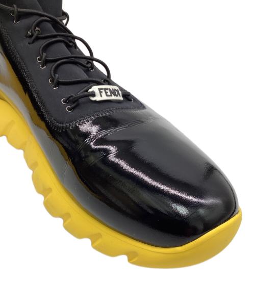 FENDI（フェンディ）FENDI (フェンディ) シェードエフェクトFFプリントスニーカー イエロー×ブラック サイズ:SIZE 8の古着・服飾アイテム