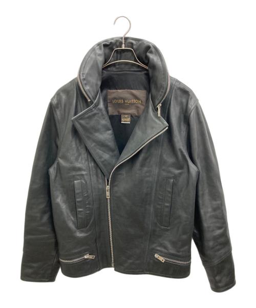 LOUIS VUITTON（ルイ ヴィトン）LOUIS VUITTON (ルイ ヴィトン) カーフスキンレザージャケット ブラック サイズ:SIZE 50の古着・服飾アイテム