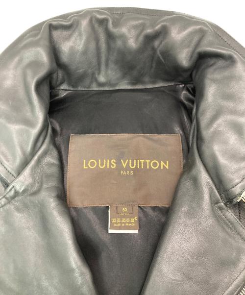 LOUIS VUITTON（ルイ ヴィトン）LOUIS VUITTON (ルイ ヴィトン) カーフスキンレザージャケット ブラック サイズ:SIZE 50の古着・服飾アイテム