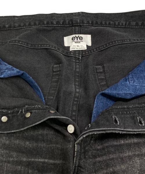eYe JUNYA WATANABE CDG（アイコムデギャルソンジュンヤワタナベマン）eYe JUNYA WATANABE CDG (アイコムデギャルソンジュンヤワタナベマン) New Manual (ニュー・マニュアル) Wネームデニムパンツ ブラック サイズ:SIZE　XLの古着・服飾アイテム