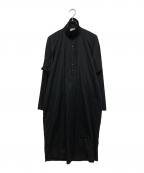 LEMAIREルメール）の古着「コットン スタンドカラーシャツドレス」｜ブラック