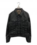 Saint Laurent Parisサンローランパリ）の古着「レオパードライナーパテッドトラッカージャケット」｜ブラック