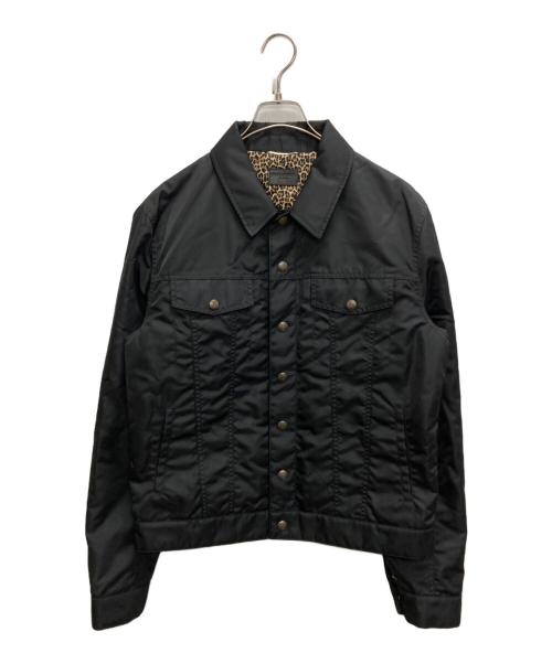 Saint Laurent Paris（サンローランパリ）Saint Laurent Paris (サンローランパリ) レオパードライナーパテッドトラッカージャケット ブラック サイズ:SIZE 48の古着・服飾アイテム