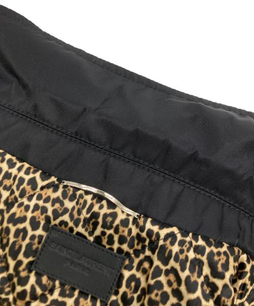 Saint Laurent Paris（サンローランパリ）Saint Laurent Paris (サンローランパリ) レオパードライナーパテッドトラッカージャケット ブラック サイズ:SIZE 48の古着・服飾アイテム