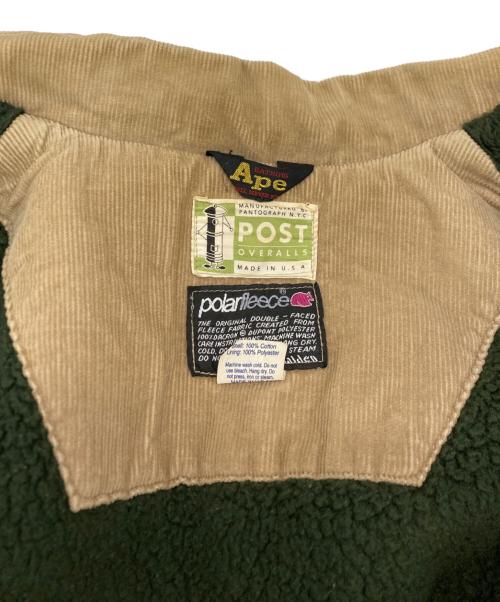 A BATHING APE（ア ベイシング エイプ）A BATHING APE (ア ベイシング エイプ) POST O'ALLS (ポストオーバーオールズ) コーデュロイpolarfleeceブルゾン ブラウン サイズ:SIZE Lの古着・服飾アイテム