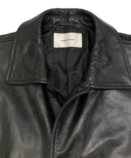 MAISON SPECIAL（メゾンスペシャル）MAISON SPECIAL (メゾンスペシャル) Buffalo Crack Leather Dress-Over Car Coat/バッファローレザードレスオーバーカーコート ブラック サイズ:SIZE 1の古着・服飾アイテム