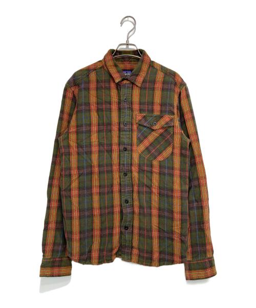 Patagonia（パタゴニア）Patagonia (パタゴニア) ロングスリーブ・アイアン・リッジ・シャツ カーキ×オレンジ サイズ:Sの古着・服飾アイテム