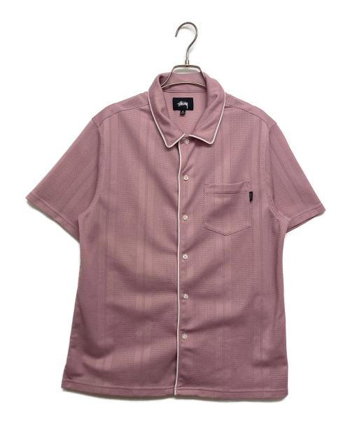 stussy（ステューシー）stussy (ステューシー) メッシュシャツ ピンク サイズ:SIZE Mの古着・服飾アイテム