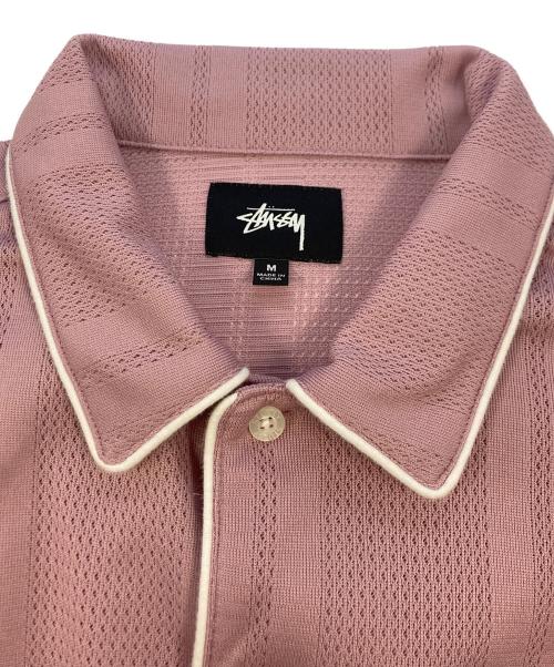 stussy（ステューシー）stussy (ステューシー) メッシュシャツ ピンク サイズ:SIZE Mの古着・服飾アイテム