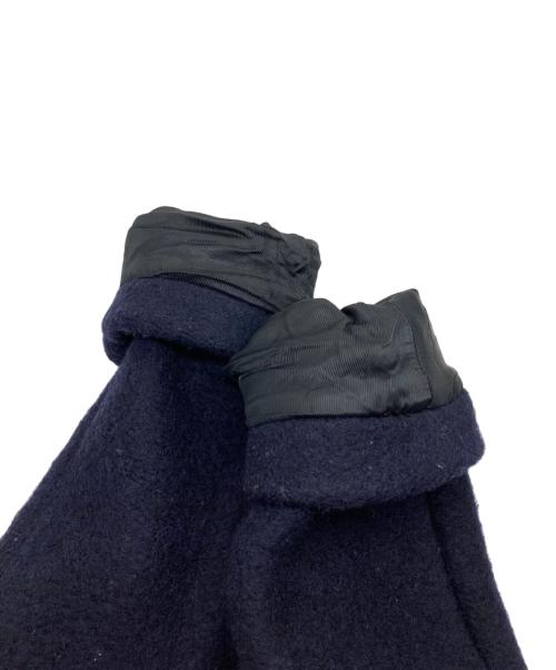 Sandro（サンドロ）Sandro (サンドロ) カウレザー切替ウールコート ネイビー×ブラック サイズ:SIZE 36の古着・服飾アイテム