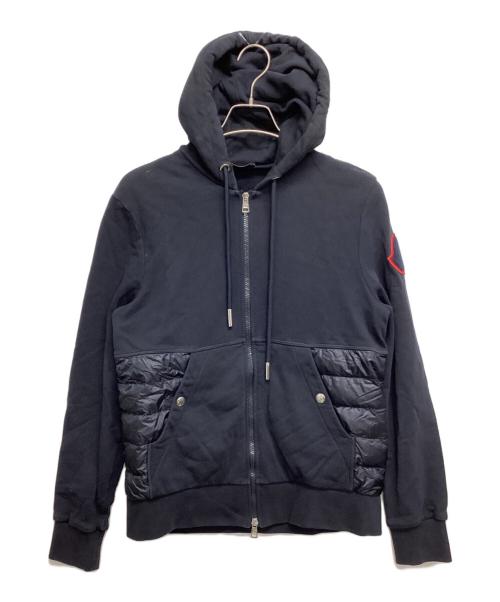 MONCLER（モンクレール）MONCLER (モンクレール) MAGLIA CARDIGAN/スウェット/ダウン 切替 ジップアップ パーカー ネイビー サイズ:SIZE Lの古着・服飾アイテム