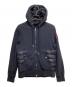 MONCLER（モンクレール）の古着「MAGLIA CARDIGAN/スウェット/ダウン 切替 ジップアップ パーカー」｜ネイビー