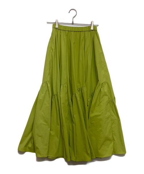 allureville（アルアバイル）allureville (アルアバイル) バイヤス切替ギャザースカート 黄緑 サイズ:SIZE1の古着・服飾アイテム