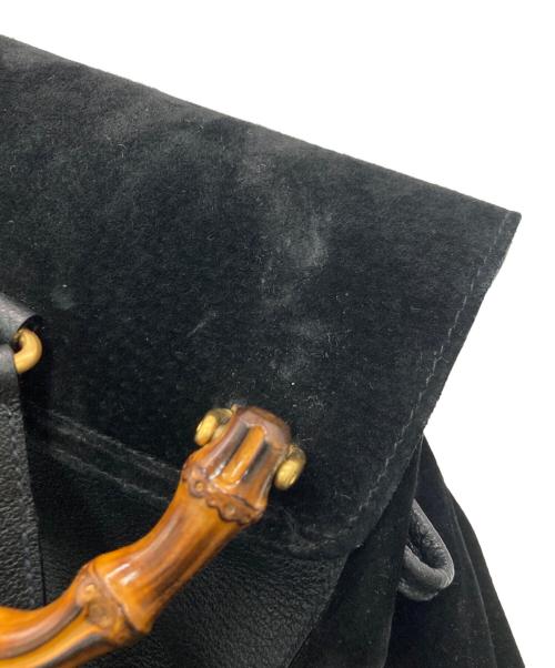 GUCCI（グッチ）GUCCI (グッチ) スウェードレザーコンビバンブーリュック ブラックの古着・服飾アイテム