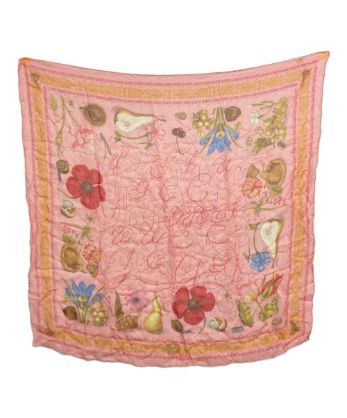 GUCCI（グッチ）GUCCI (グッチ) 大判シルクスカーフ ピンクの古着・服飾アイテム