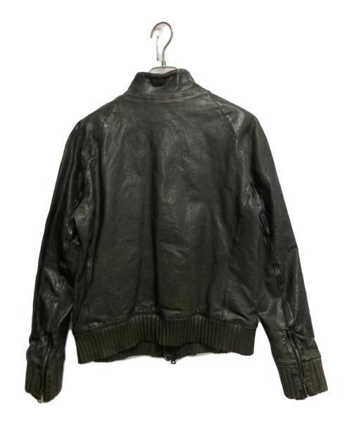 ISAMU KATAYAMA BACKLASH（イサムカタヤマ・バックラッシュ）ISAMU KATAYAMA BACKLASH (イサムカタヤマ・バックラッシュ) ジャパンホース ブルゾン レザージャケット ブラック サイズ:SIZE Lの古着・服飾アイテム