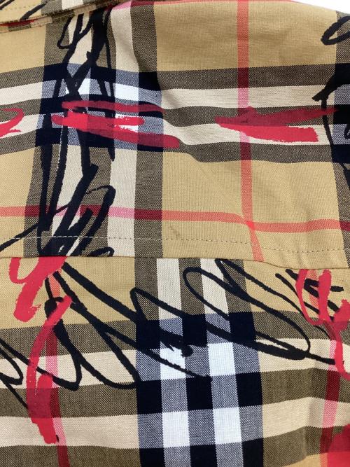 BURBERRY LONDON（バーバリーロンドン）BURBERRY LONDON (バーバリーロンドン) スクリブルチェック半袖シャツ ブラウン サイズ:SIZE Lの古着・服飾アイテム