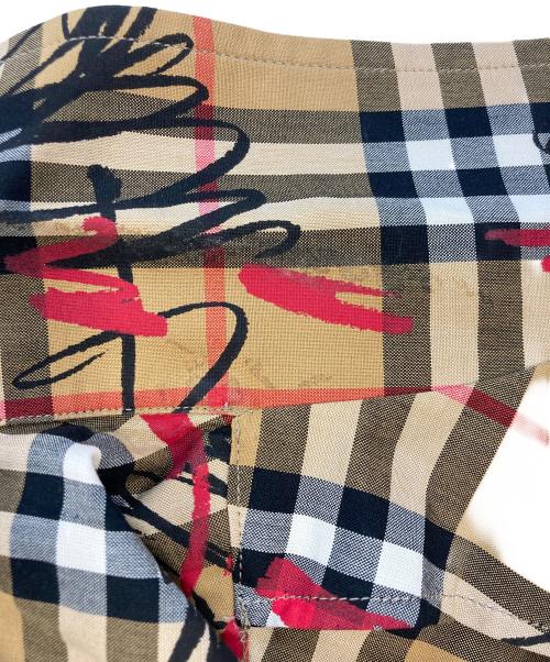 BURBERRY LONDON（バーバリーロンドン）BURBERRY LONDON (バーバリーロンドン) スクリブルチェック半袖シャツ ブラウン サイズ:SIZE Lの古着・服飾アイテム