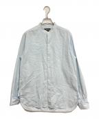 AUBERGEオーベルジュ）の古着「スタンドカラーシャツ」｜ブルー