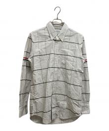 THOM BROWNE. NEW YORK（トムブラウン ニューヨーク）の古着「RWBアームバンド オックスフォードシャツ」｜ホワイト