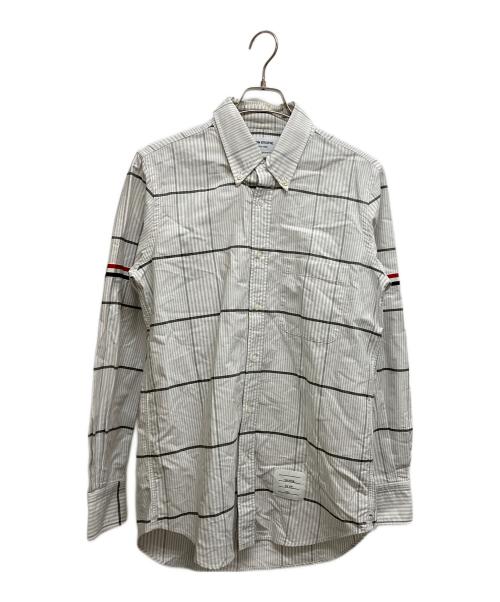 THOM BROWNE. NEW YORK（トムブラウン ニューヨーク）THOM BROWNE. NEW YORK (トムブラウン ニューヨーク) RWBアームバンド オックスフォードシャツ ホワイト サイズ:1の古着・服飾アイテム