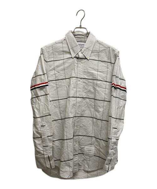 THOM BROWNE. NEW YORK（トムブラウン ニューヨーク）THOM BROWNE. NEW YORK (トムブラウン ニューヨーク) RWBアームバンド オックスフォードシャツ ホワイト サイズ:1の古着・服飾アイテム