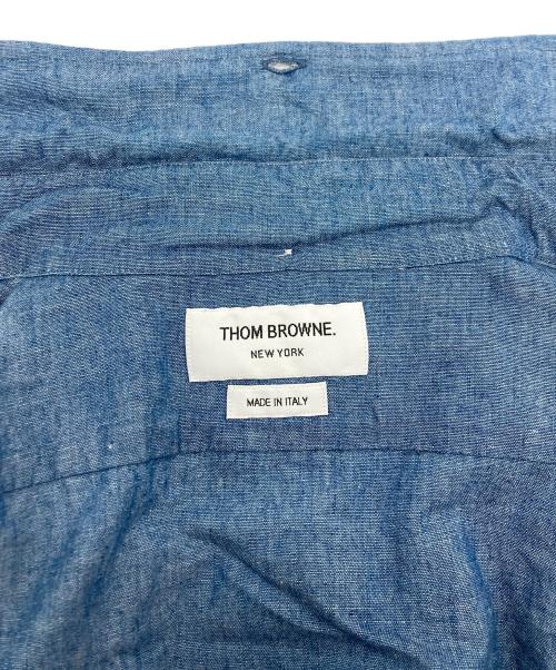 THOM BROWNE. NEW YORK（トムブラウン ニューヨーク）THOM BROWNE. NEW YORK (トムブラウン ニューヨーク) シャンブレー 4BAR シャツ ネイビー サイズ:SIZE1の古着・服飾アイテム