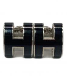 HERMES（エルメス）の古着「Mini Pop H ミニポップアッシュピアス」｜ブラック(ノアール)