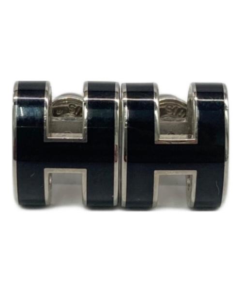 HERMES（エルメス）HERMES (エルメス) Mini Pop H ミニポップアッシュピアス ブラック(ノアール)の古着・服飾アイテム