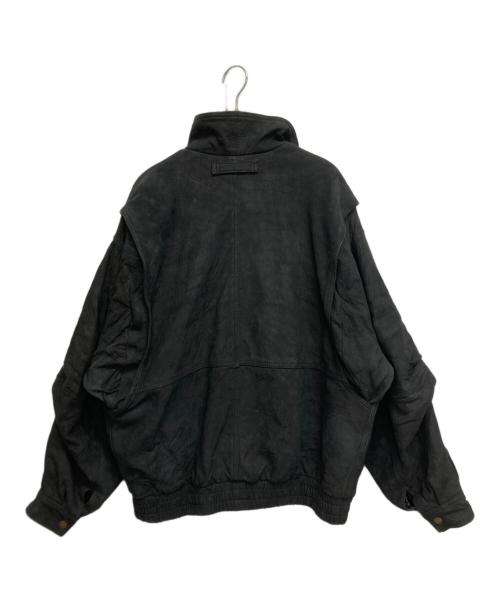 GIANNONE（ジャンノーネ）GIANNONE (ジャンノーネ) ヌバックレザージャケット ブラック サイズ:SIZE　Lの古着・服飾アイテム