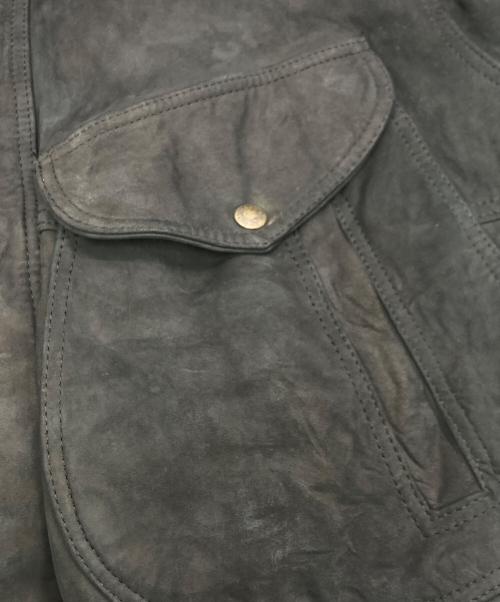 GIANNONE（ジャンノーネ）GIANNONE (ジャンノーネ) ヌバックレザージャケット ブラック サイズ:SIZE　Lの古着・服飾アイテム