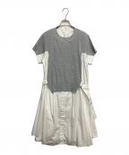 sacaiサカイ）の古着「Pre Cotton Knit Dress」｜グレー×ベージュ