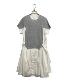 sacai（サカイ）の古着「Pre Cotton Knit Dress」｜グレー×ベージュ