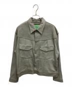 WESTOVERALLSウエストオーバーオールズ）の古着「スエード切替レザージャケット」｜グレー