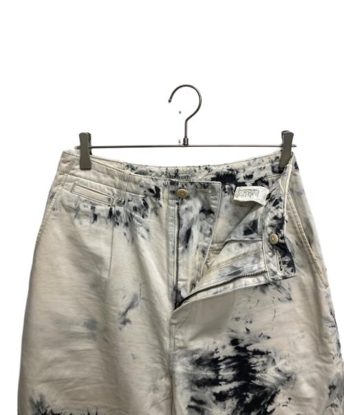 KAPITAL（キャピタル）KAPITAL (キャピタル) タイダイ柄ワイドパンツ ホワイト×ブラック サイズ:2/Mの古着・服飾アイテム