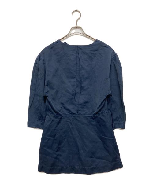 JIL SANDER（ジルサンダー）JIL SANDER (ジルサンダー) 五分袖チュニックブラウス ネイビー サイズ:SIZE32の古着・服飾アイテム
